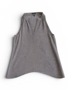 Theory V-Neck Sleeveless Black White Orange